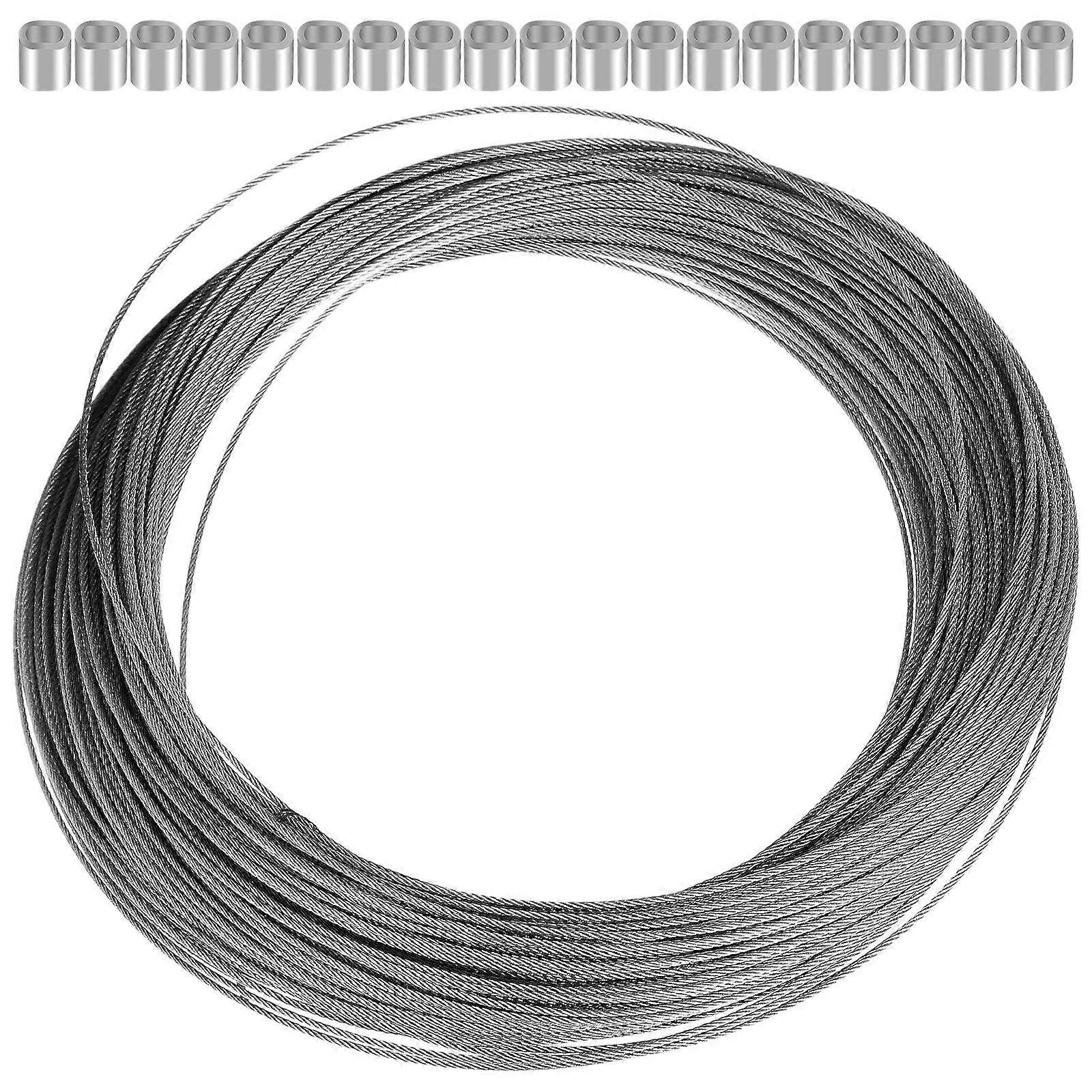 Wire Rope Cable for Clothesline Use with Aluminum Sleeves 5Pcs
