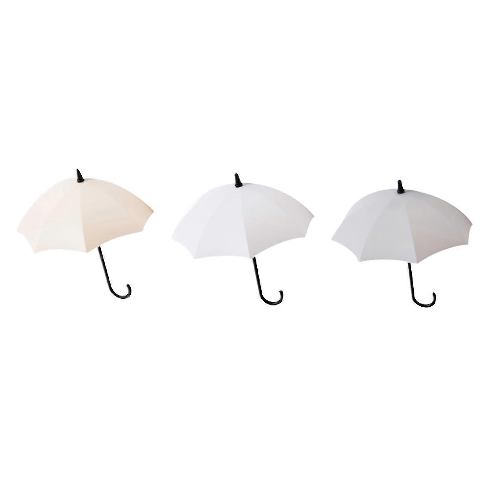 3pcs Mini Umbrella Wall Hook Key Hanging Keyring Holder Decorative Organizer