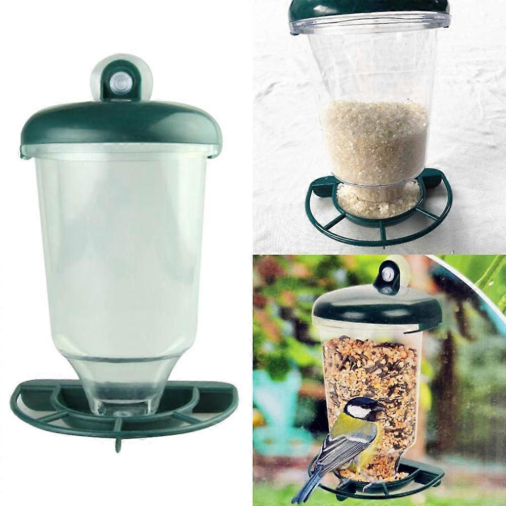 Window Bird Feeder with Strong Suction Cups, Automatic Seed Dispensing, Transparent for Wild Birds