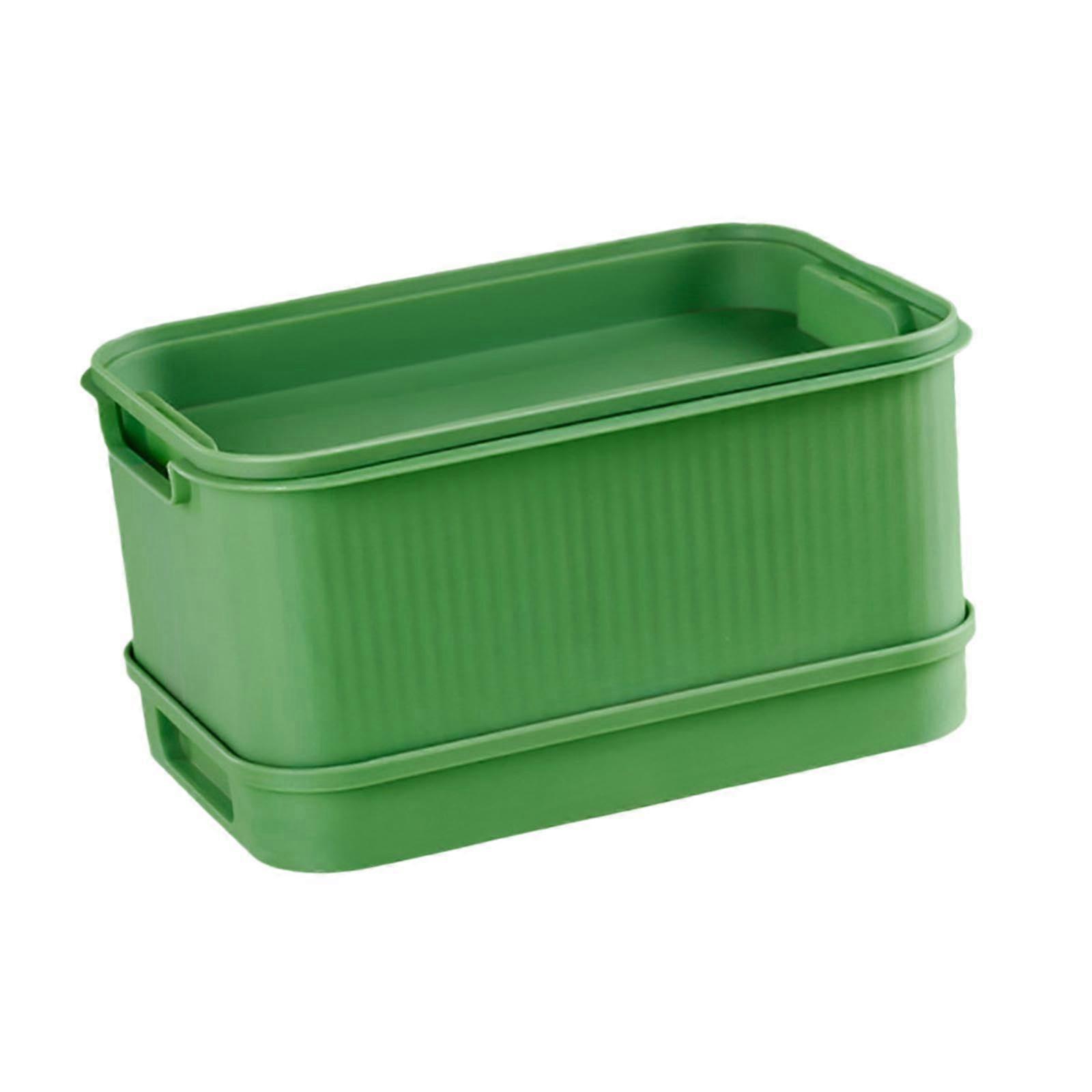 Seed Sprouting Tray Double Layer Hydroponic No Soil Indoor Germination Kit Light Green 23x16x12cm