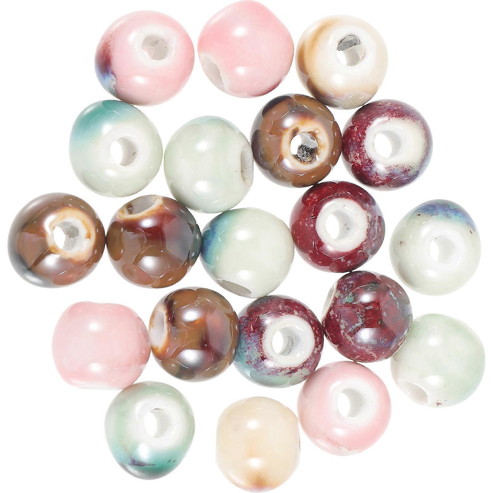 Ceramic Beads Small Round Beads for Jewelry Making 20Pcs Assorted