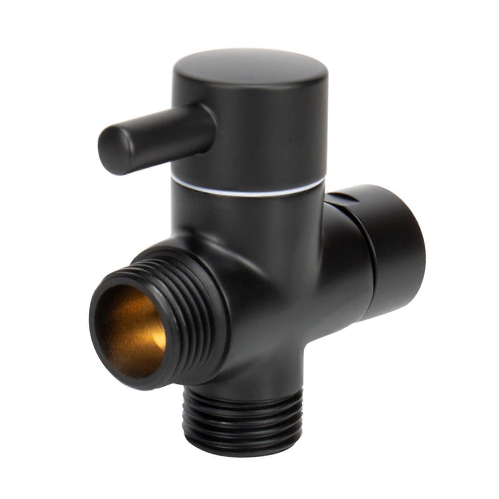 Matte Black G1/2 Solid Brass 3Way Shower Diverter Valve for Handheld and Overhead, Leak Control