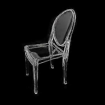 2 cadeiras de jantar de cristal plástico estilo meados do século XX, modelo de cadeira casual para casa (transparente) 2025
