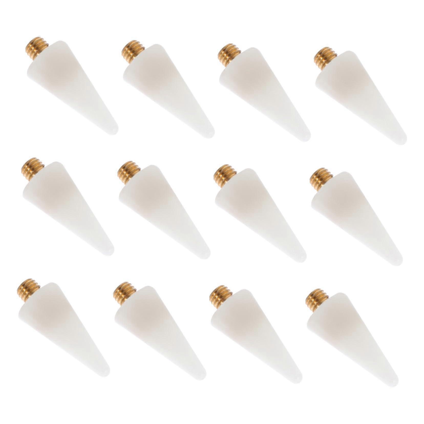 12pcs White Nail Drill Bits Set with Wax Pen Tips for Precise Gem Placement and Versatile Nail Art