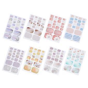 Nagelsticker für Frauen, 8 Bögen, verschiedene Farben, Zehennageldekoration, DIY-Nagelkunst, ideal für Familienfeiern und Partys