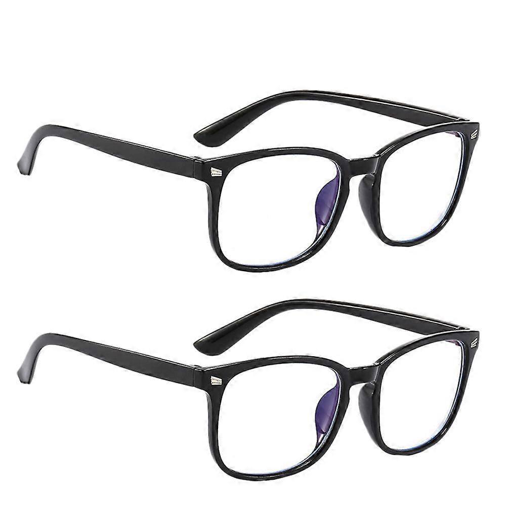 Blue Light Blocking Glasses Computer Glasses for Decoration 2Pcs Black