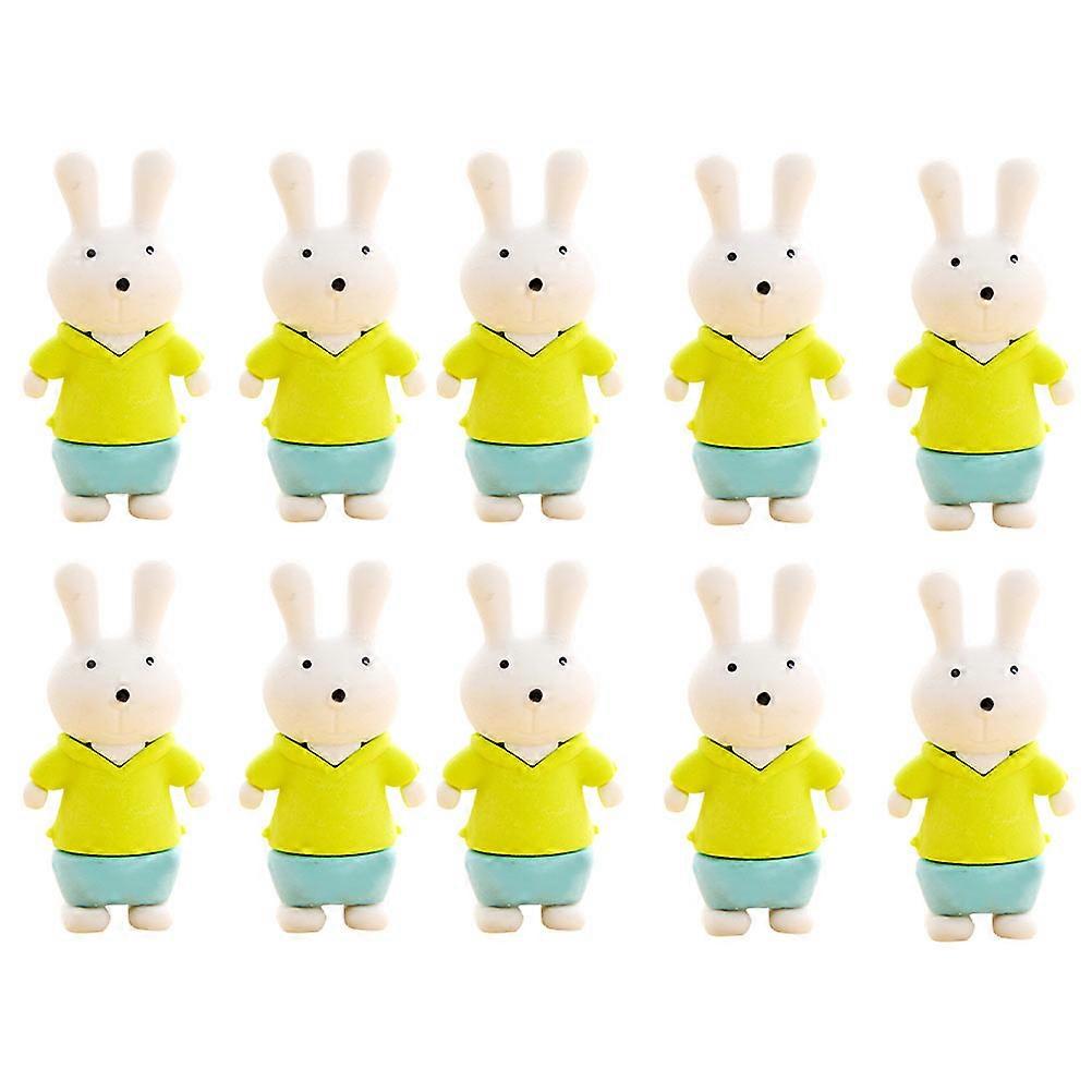 Lovely Rabbit Ornament Cartoon Rabbit Eraser Multi-Use 16Pcs Kit