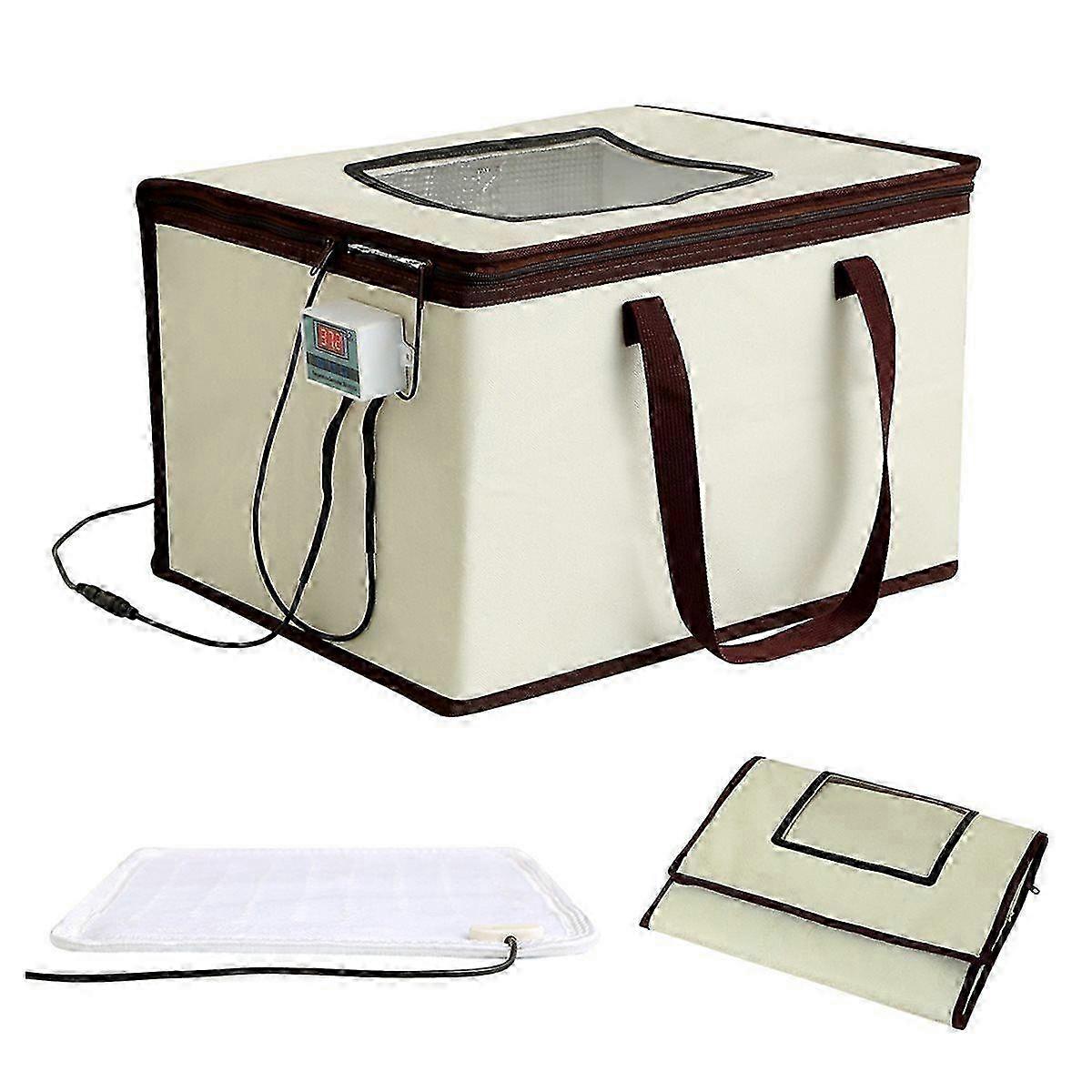Bread Dough Proofing Box, Temperature Control Bread Proofer Foldable Visible Dough Proofer Sourdough Warmer US Plug