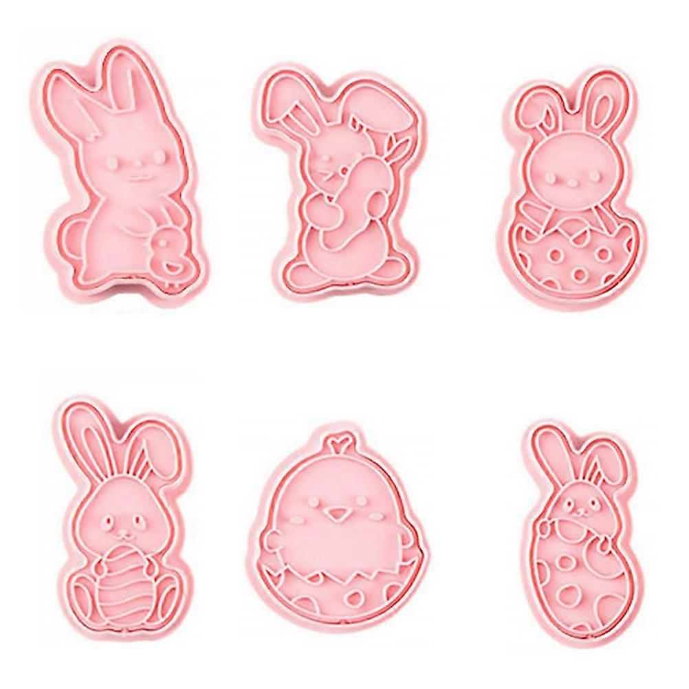 6Pcs Easter Theme Cookie Molds Rabbit Cookie Molds Baking Tool for Home