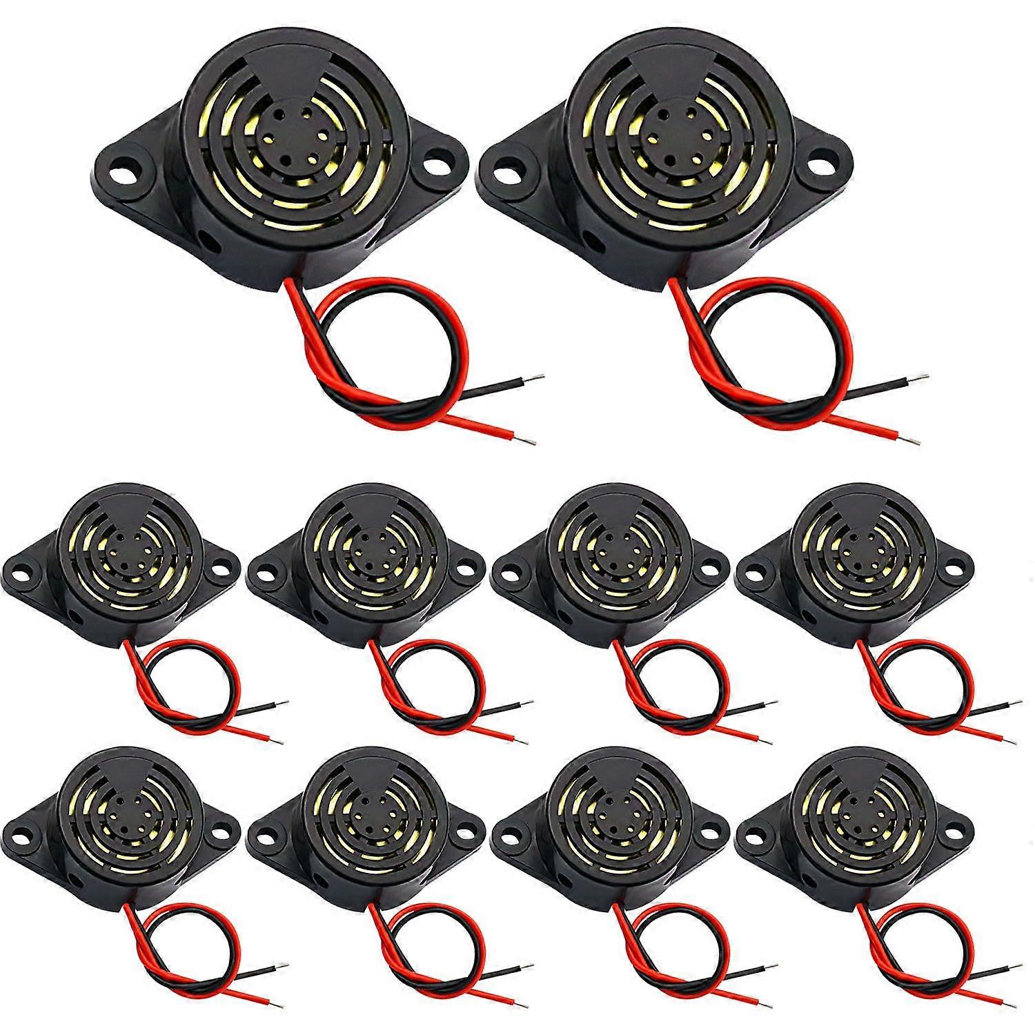 10Pack Piezo Electric Buzzer Alarm DC 324V Continuous Tone 90dB Loud Low Power Consumption