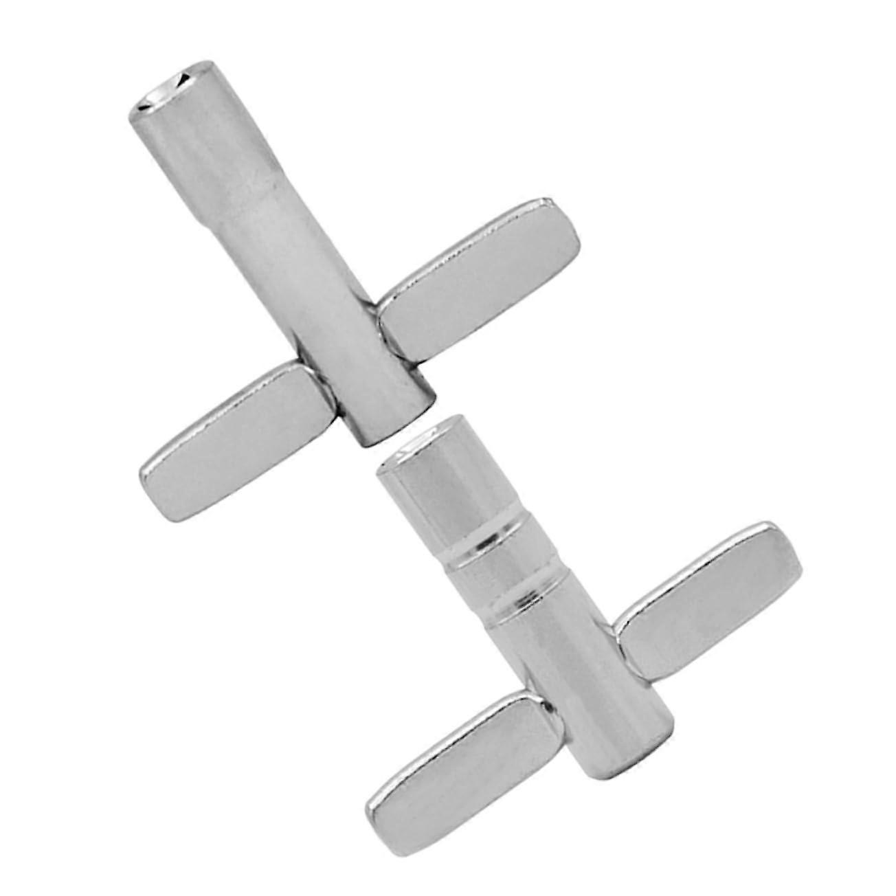 2 Pack TShape Drum Key Wrench Universal Drum Tuning Tool with Ergonomic Grip Silver