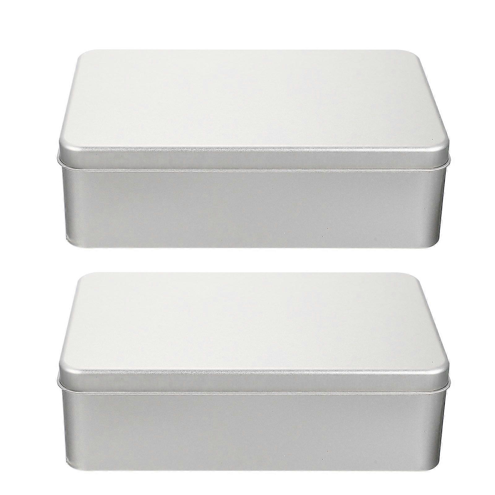 2Pcs Tinplate Storage Boxes Cookie Wrapping Boxes Baking Snacks Boxes Party Favor Boxes