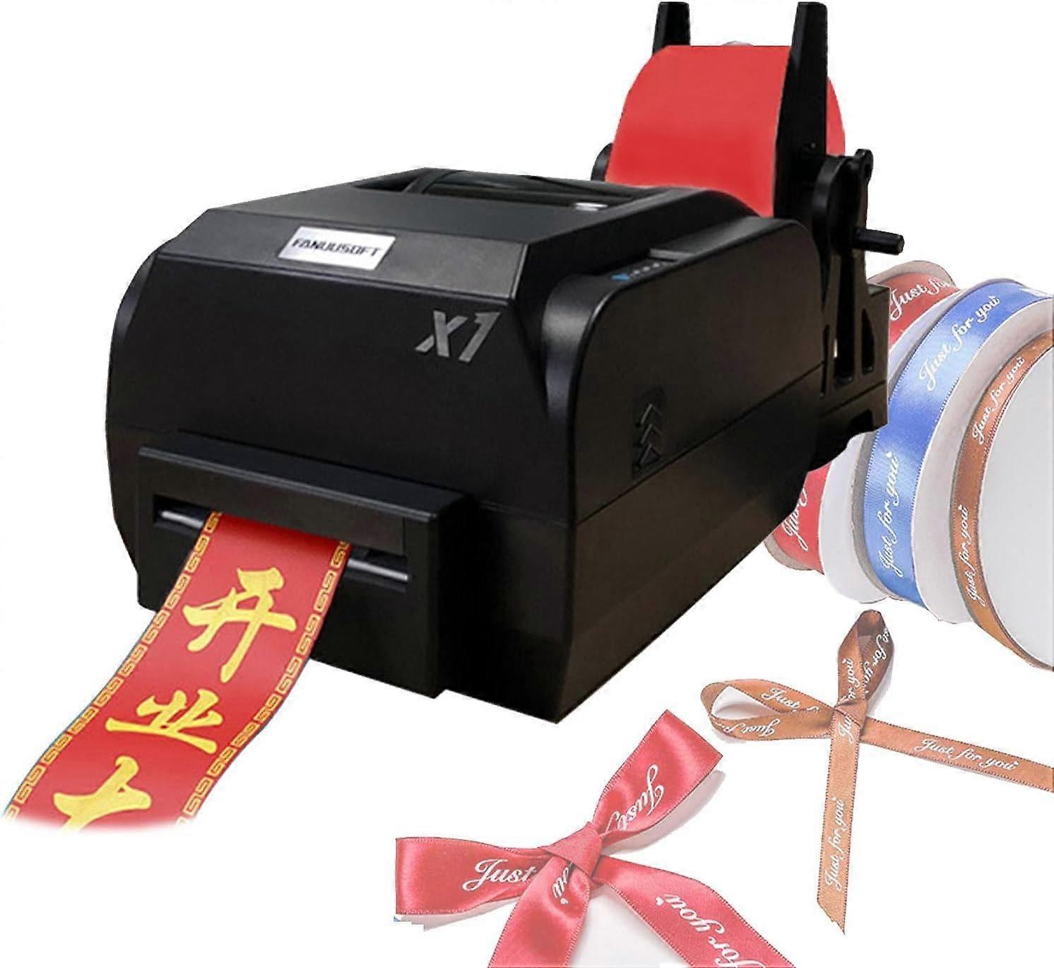 Professional Satin Ribbon Printer for Custom Text  Pattern, Single Row Wedding DIY Printing