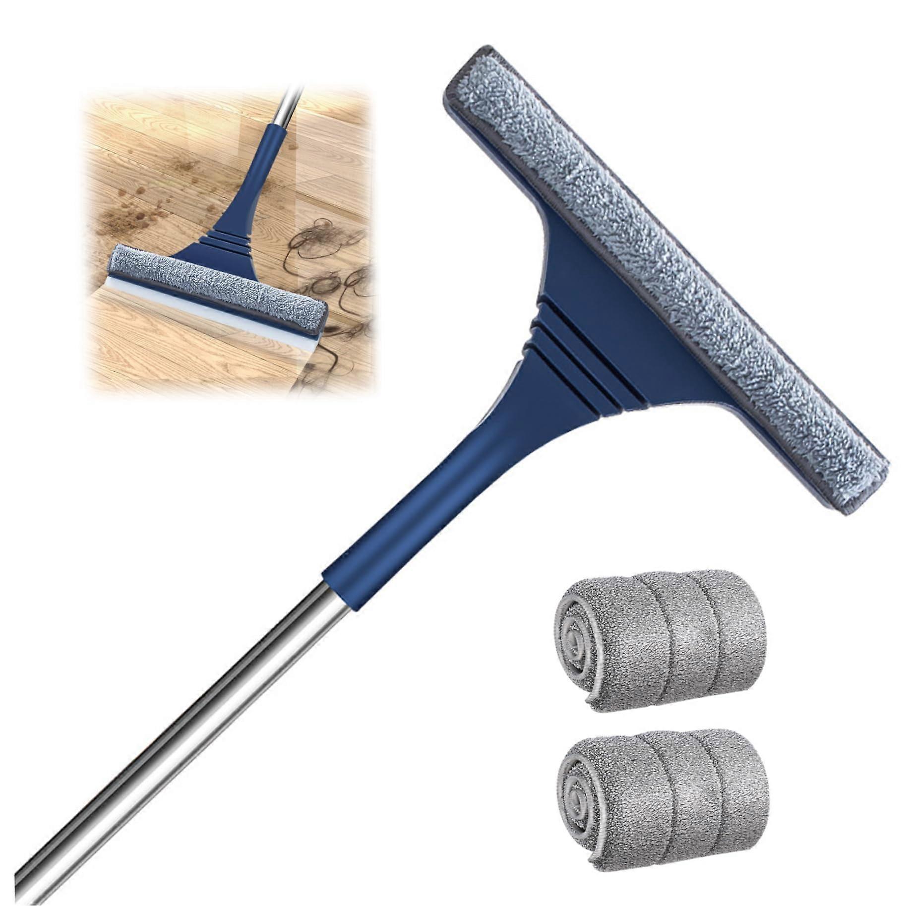 Professional 2 in 1 Window Cleaning Kit with Extension Pole and Microfiber Squeegee for Streak Shine