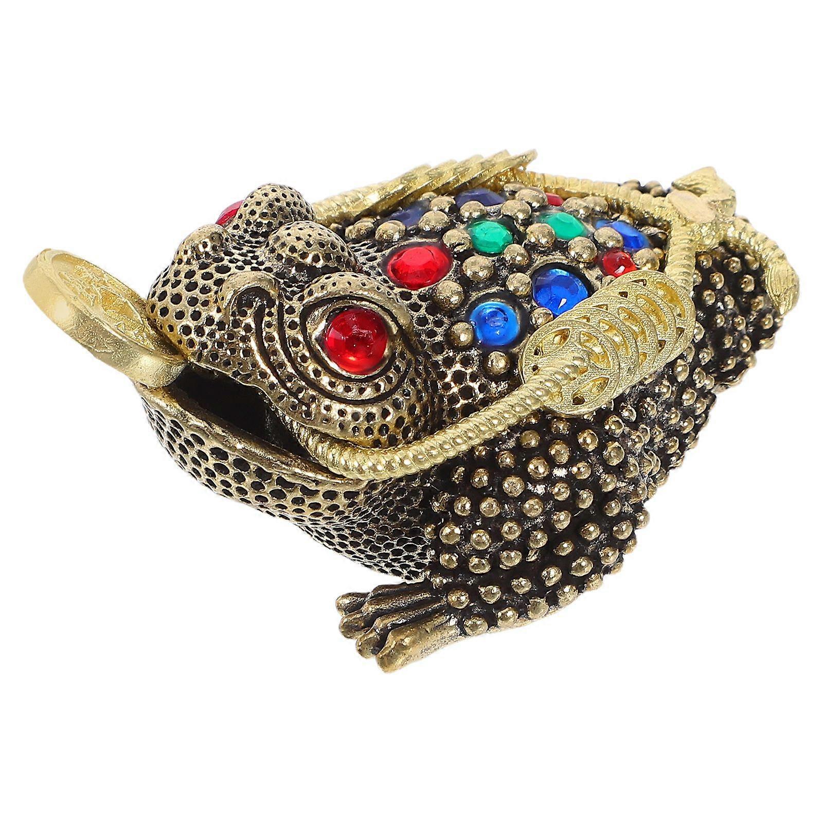 Toad Sculpture Copper Toad Ornament Desktop Toad Decoration Office Toad Statue