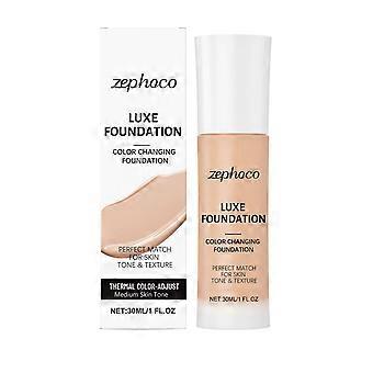 Color Changing Foundation for Women, Instantly Adjusts to Skin Tone, Buildable Light-to-Medium Coverage Liquid Makeup, 12-Hour Wear, Natural Dewy Fini