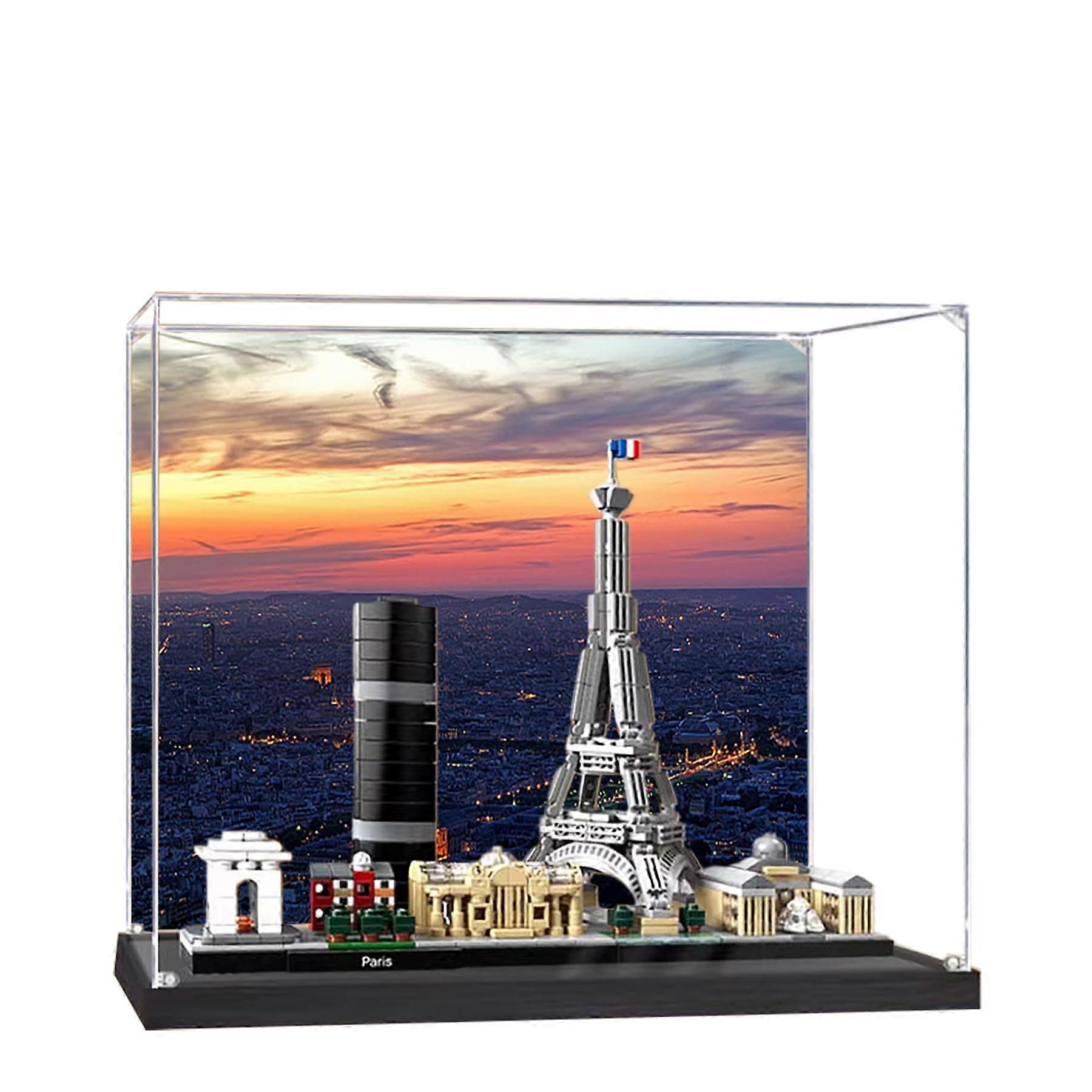 Acrylic Dustproof Clear 360° Panoramic Display Case Showcase for  21044 Paris Skyline