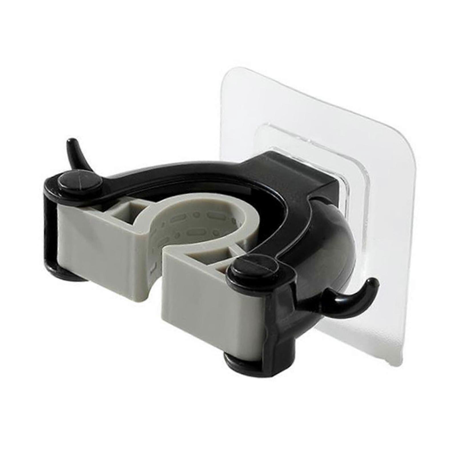 Wall Mounted Mop Broom Holder Black Adhesive Waterproof Multifunctional Storage Organizer