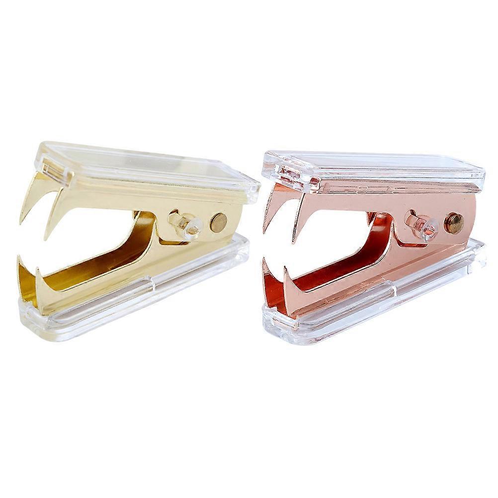 Transparent Stapler Book Binding Tool for Stapling Use 2Pcs Assorted Color Office Supplies