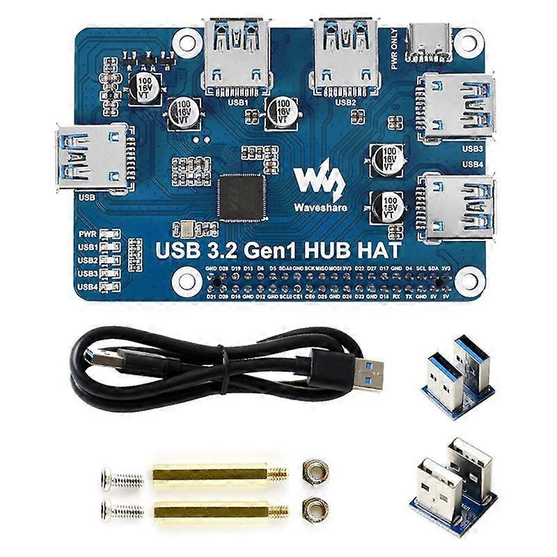 Waveshare USB 3.2 Gen1 HUB HAT for Raspberry Pi 4B 3B+ 3B 2B