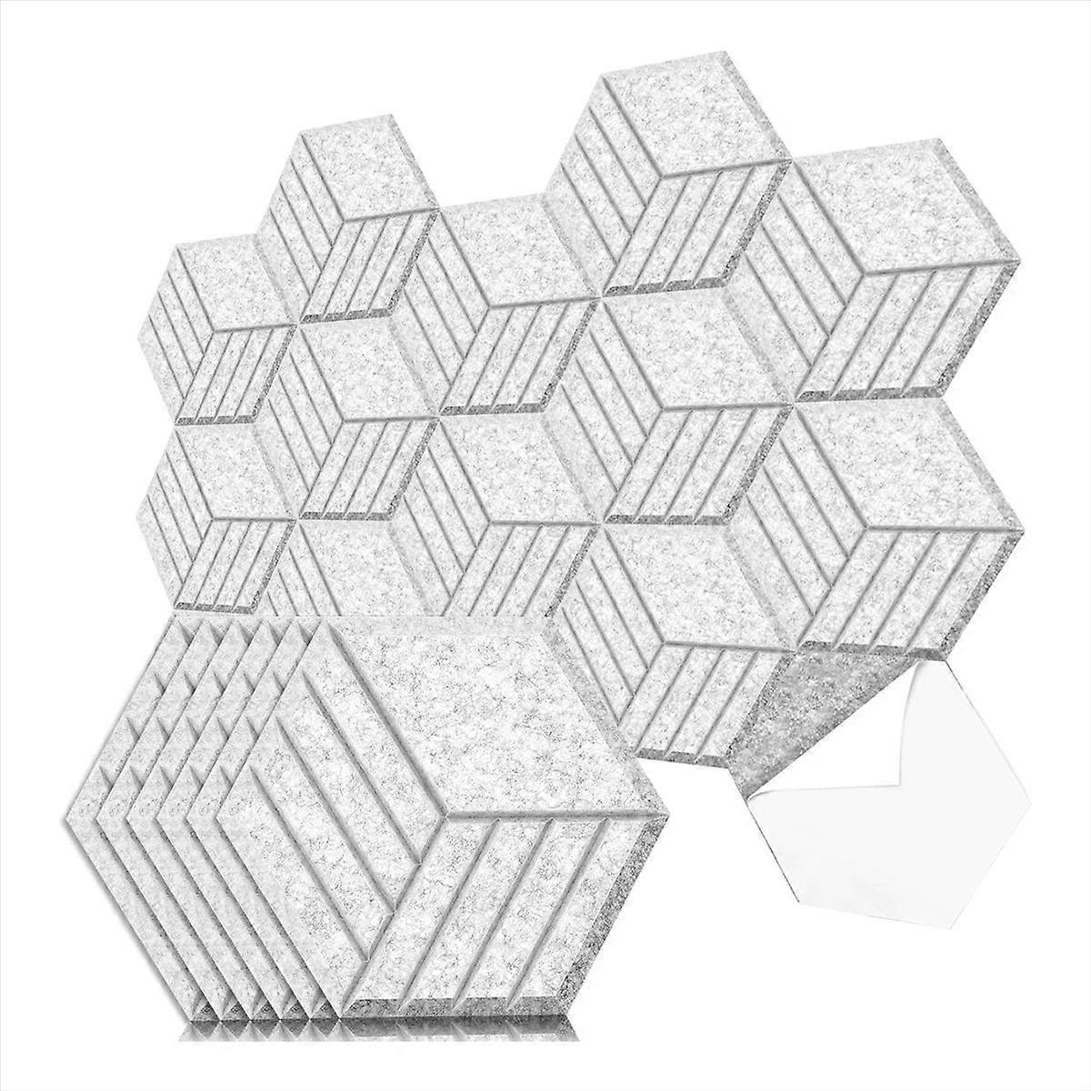 12PCS Self Adhesive Acoustic Panel, 14X12X0.4In Absorbing Panel, C