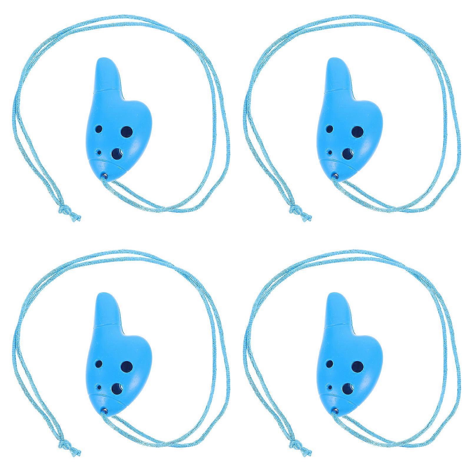 Beginner Ocarina Plastic Ocarina Instrument for Learning 4Pcs Blue Set