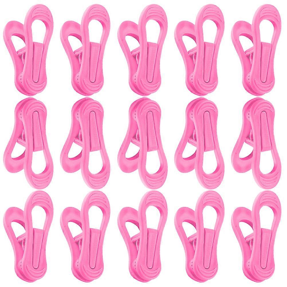 Plastic Windproof Clothes Clips for Clothesline Drying 25Pcs Pink Set