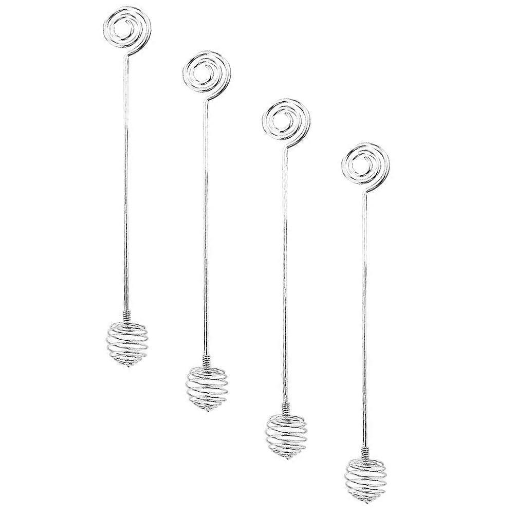 Silver Stainless Steel Honey Stirring Rods for Kitchen Use 4Pcs Practical Set