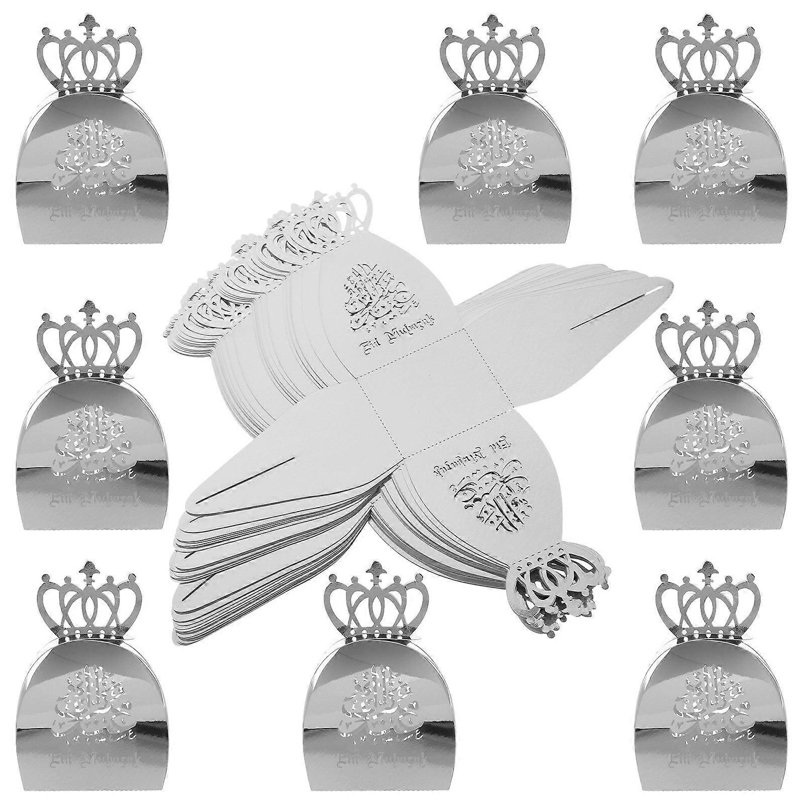 Silver Candy Box Paper for Storage 25Pcs Hollow Crown