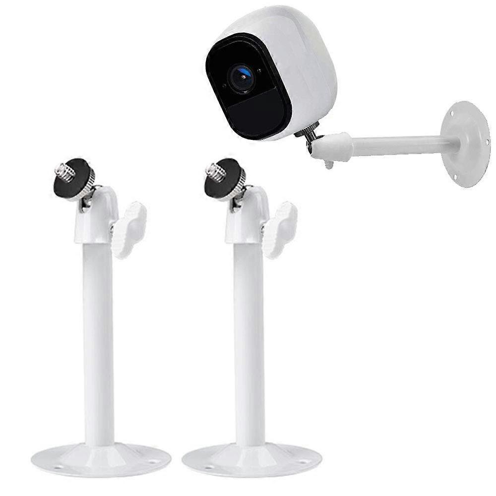 Security Camera Wall Mount 5.5in Adjustable Bracket with 1/4 inch Thread Outdoor Indoor 2 Pack White