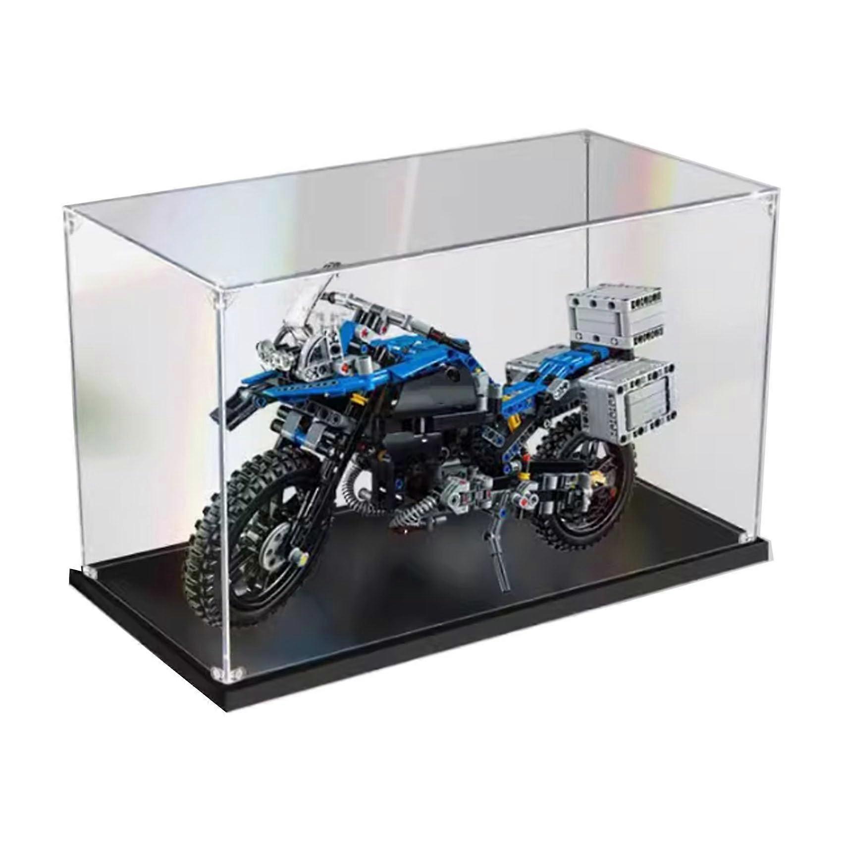 Acrylic Display Case for  42063 Motorcycle Model, Dustproof Clear Showcase with Thick Base