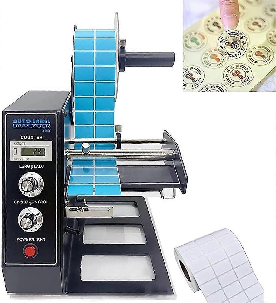 Automatic Label Dispenser with Adjustable Speed and Counter for Barcode and Production Labels