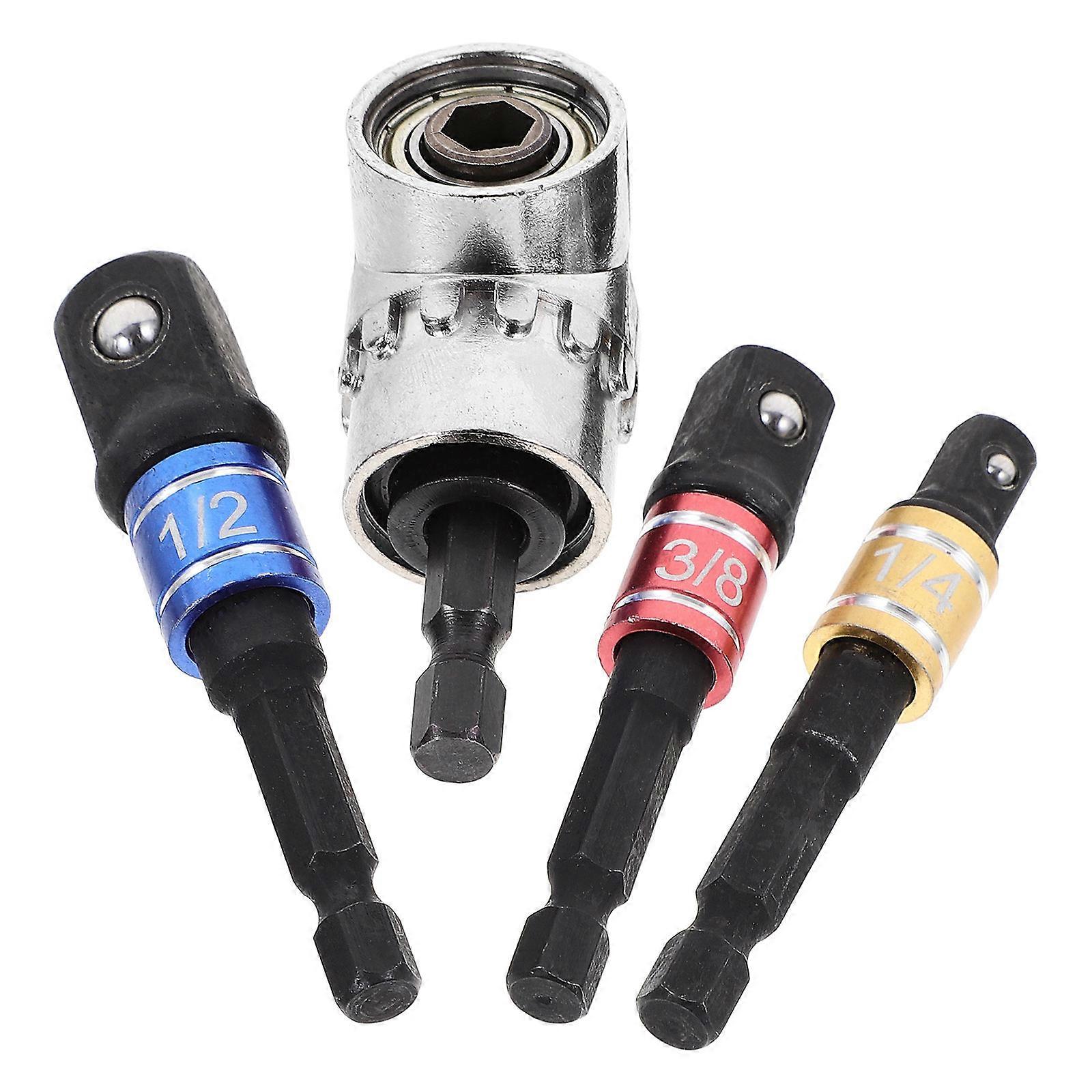 Right Angle Drill Attachment Socket Drill Adapter for 4Sets Metal Accessories