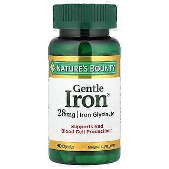 Nature's Bounty, Delikatne Żelazo, 28 mg, 90 Kapsułki