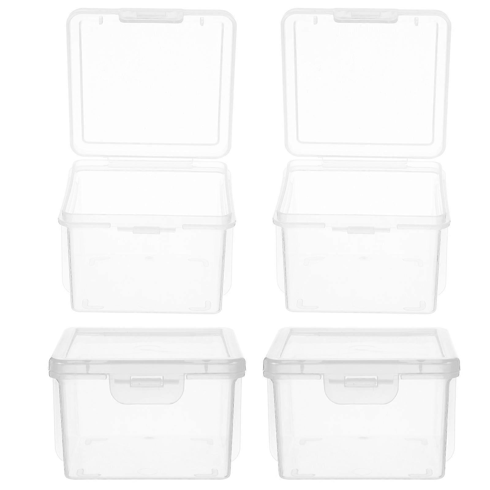 Plastic Bread Storage Container for Storage 4Pcs Airtight Bread Box Transparent