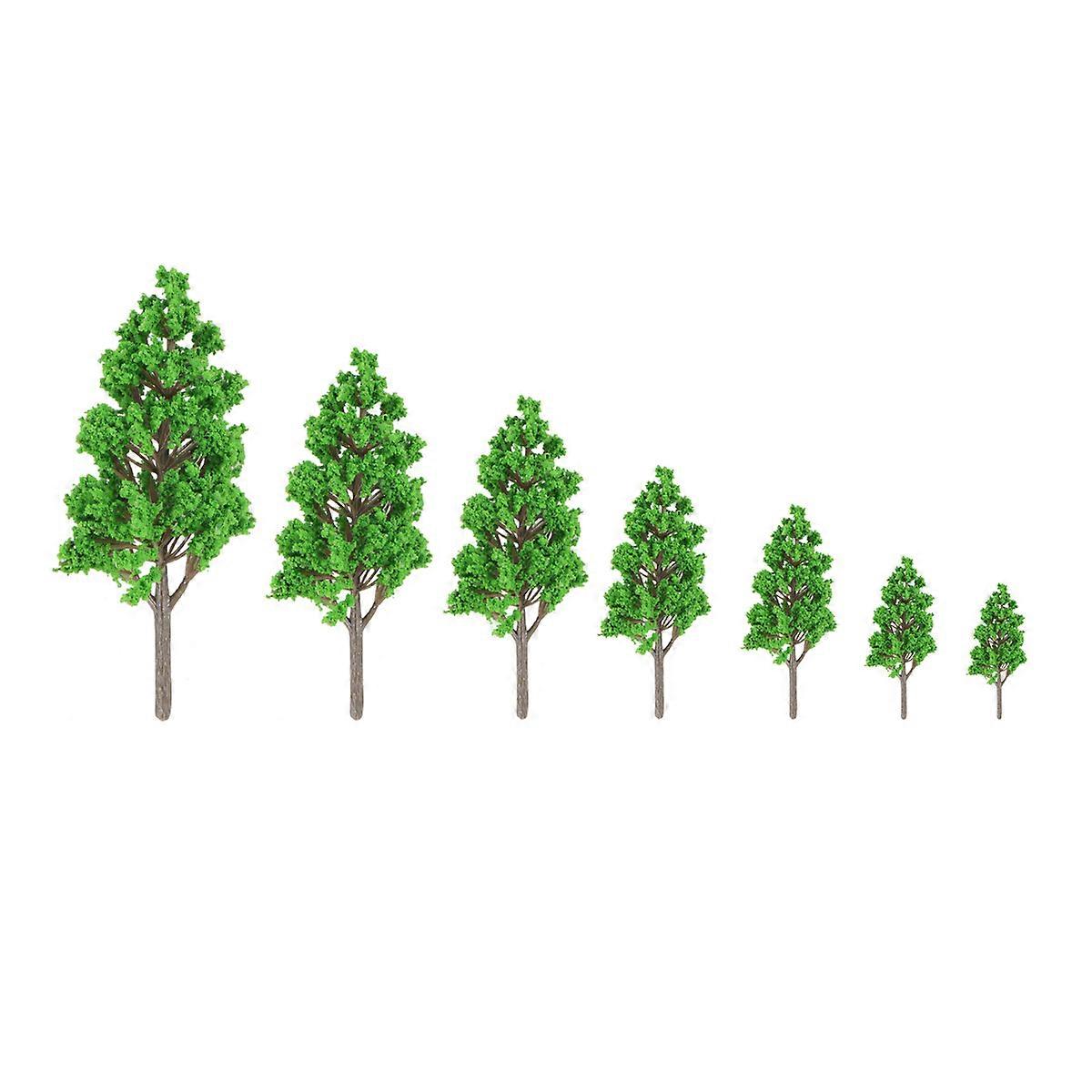 Garden Model Tree Plastic Poplar Tree Model for Landscape with 7Pcs