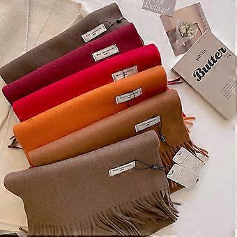 Novo cachecol de inverno feminino, longo e quente, em cashmere, estilo hijab, xale feminino, bandana pashmina, poncho com franjas.