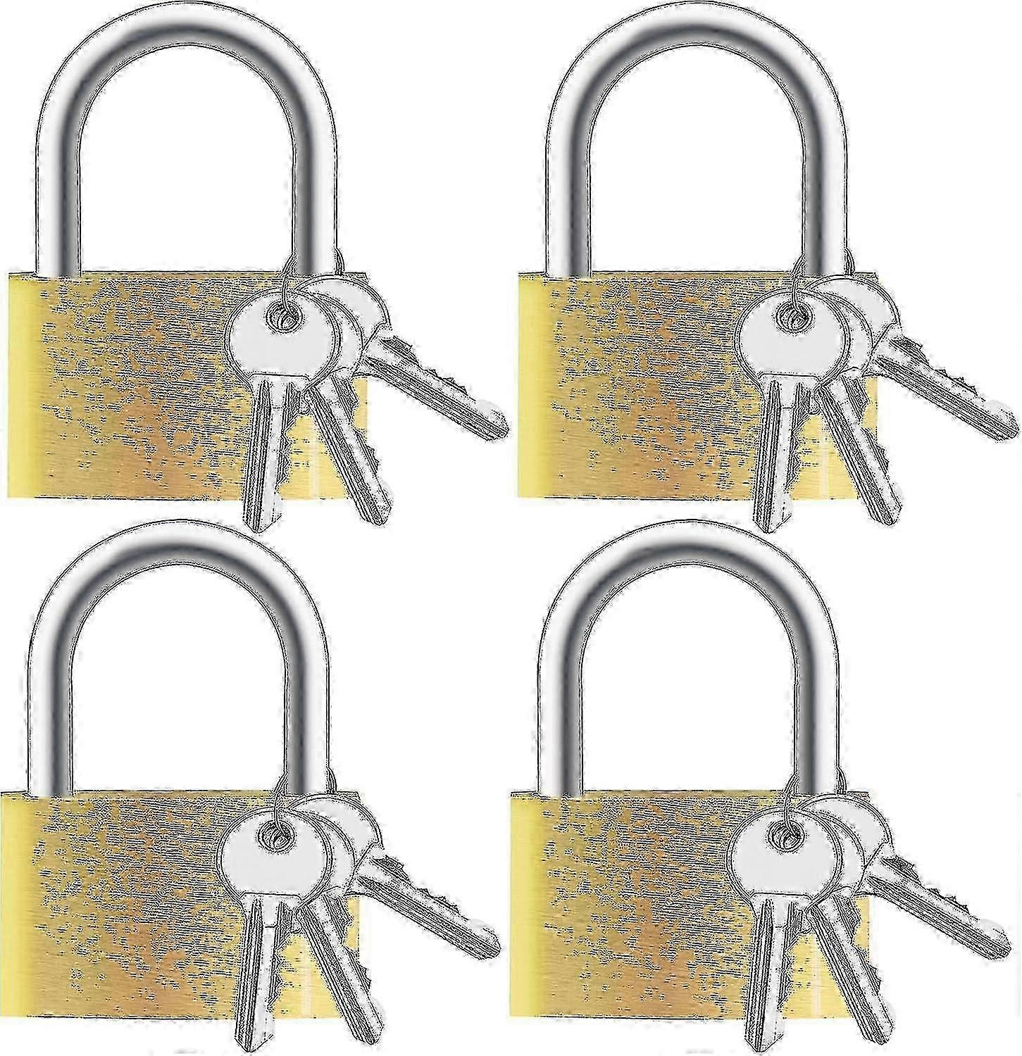 4pcs Small Solid Brass Keyed Padlocks With Same Key zy