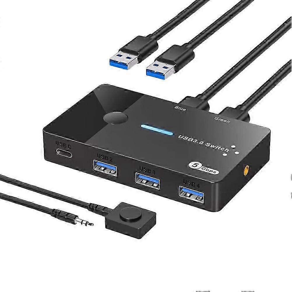 USB3.0 Switch 2 in 4 Out KVM Switch Laptop Host Sharing