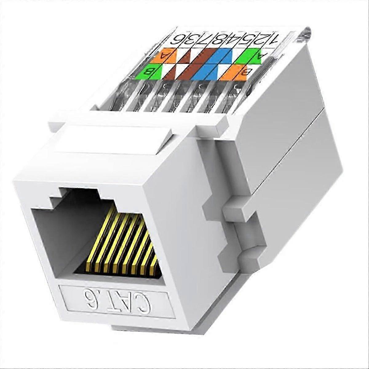 10-pack Cat6 RJ45 socket, tool-free, no punch-down tool required