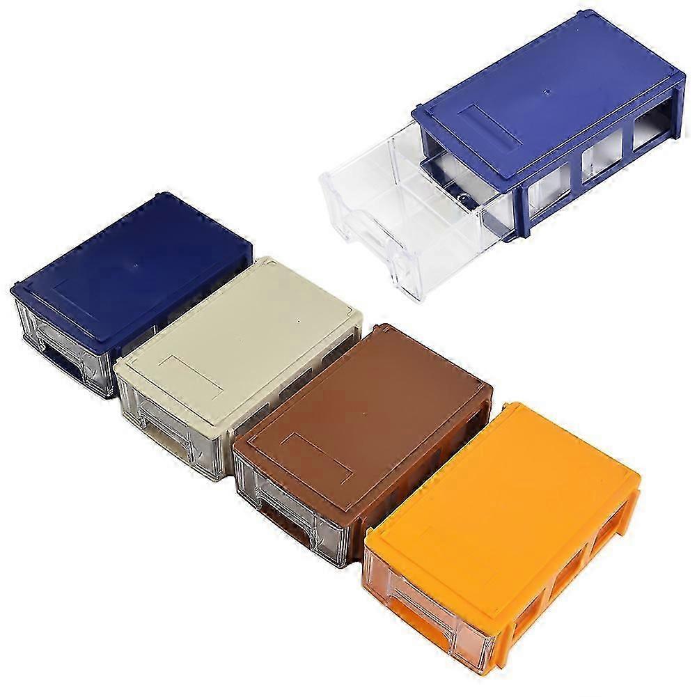 Stackable Storage Box Blue/grey/brown/yellow 140*90*40mm Component Screws Toolbox Hardware Parts PE Stackable Thicken