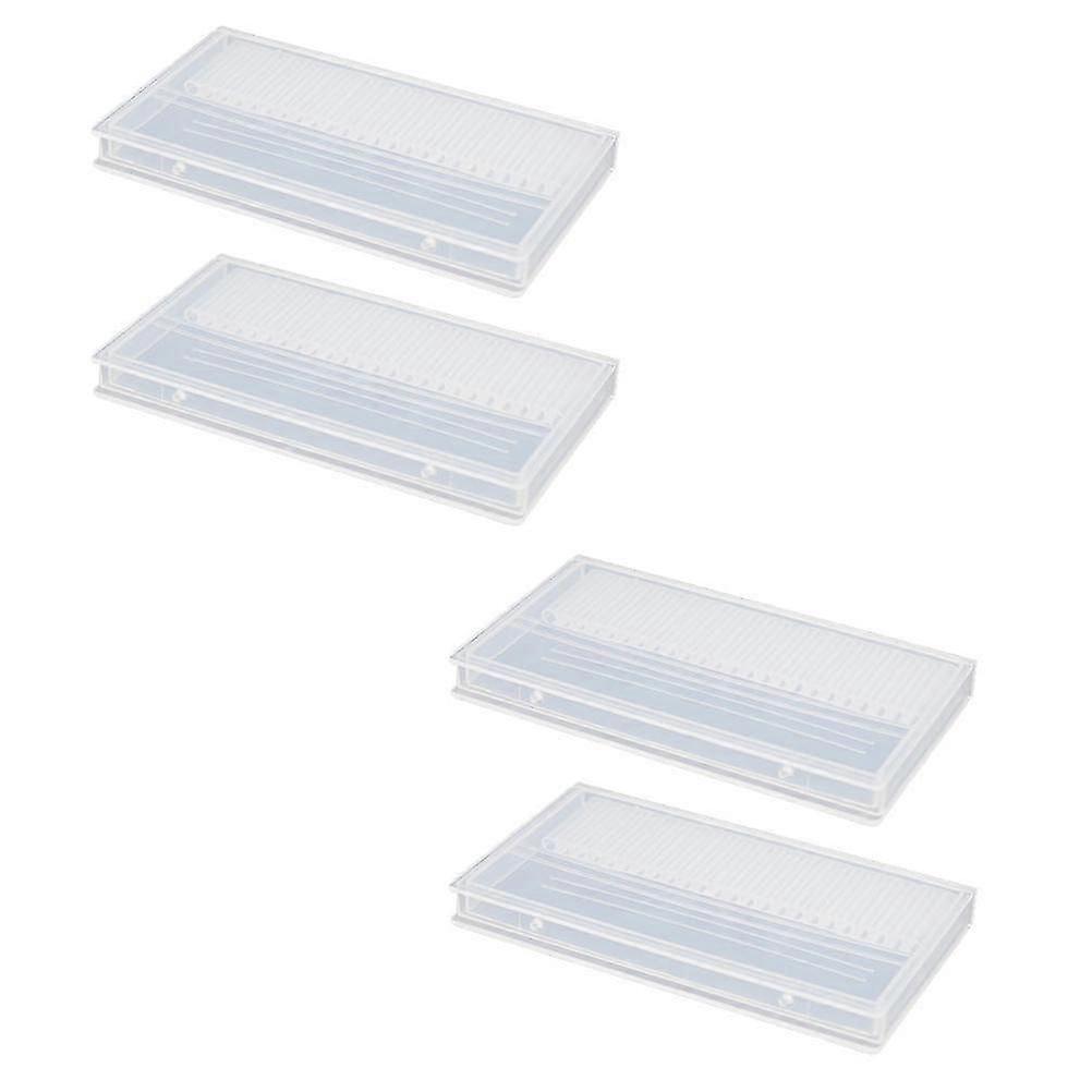 Nail Drill Bits Box for Manicure Storage with 4Pcs Durable Plastic Cases