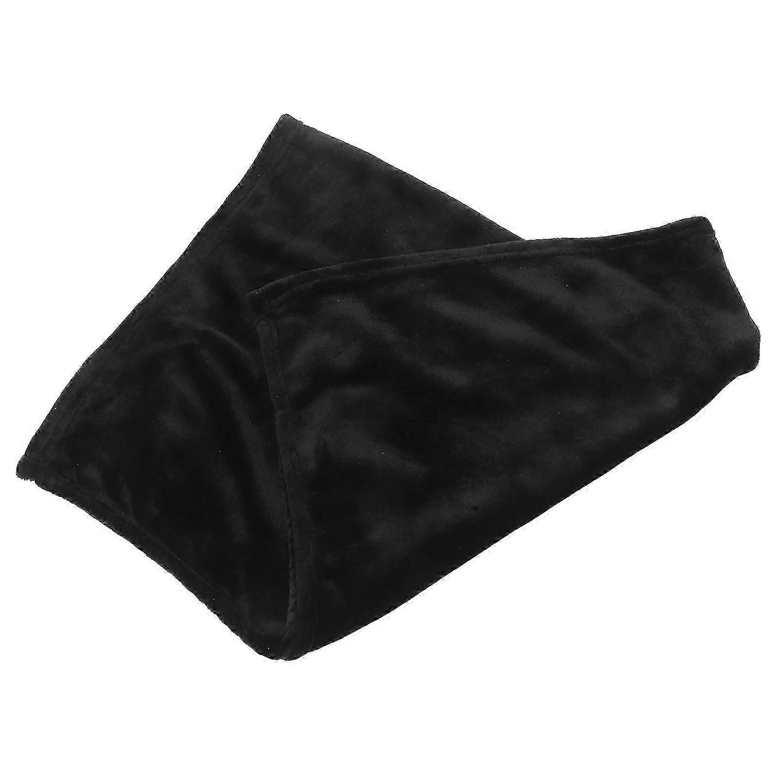Flannel Bed Blanket Solid Color Warm Blanket Sheet Black