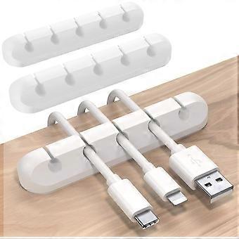 Kabelhalter Clips, 3er-Pack Kabelmanagement Kabel Organizer Clips Silikon Selbstklebend für Desktop USB-Ladekabel Netzkabel Mauskabel Draht PC 