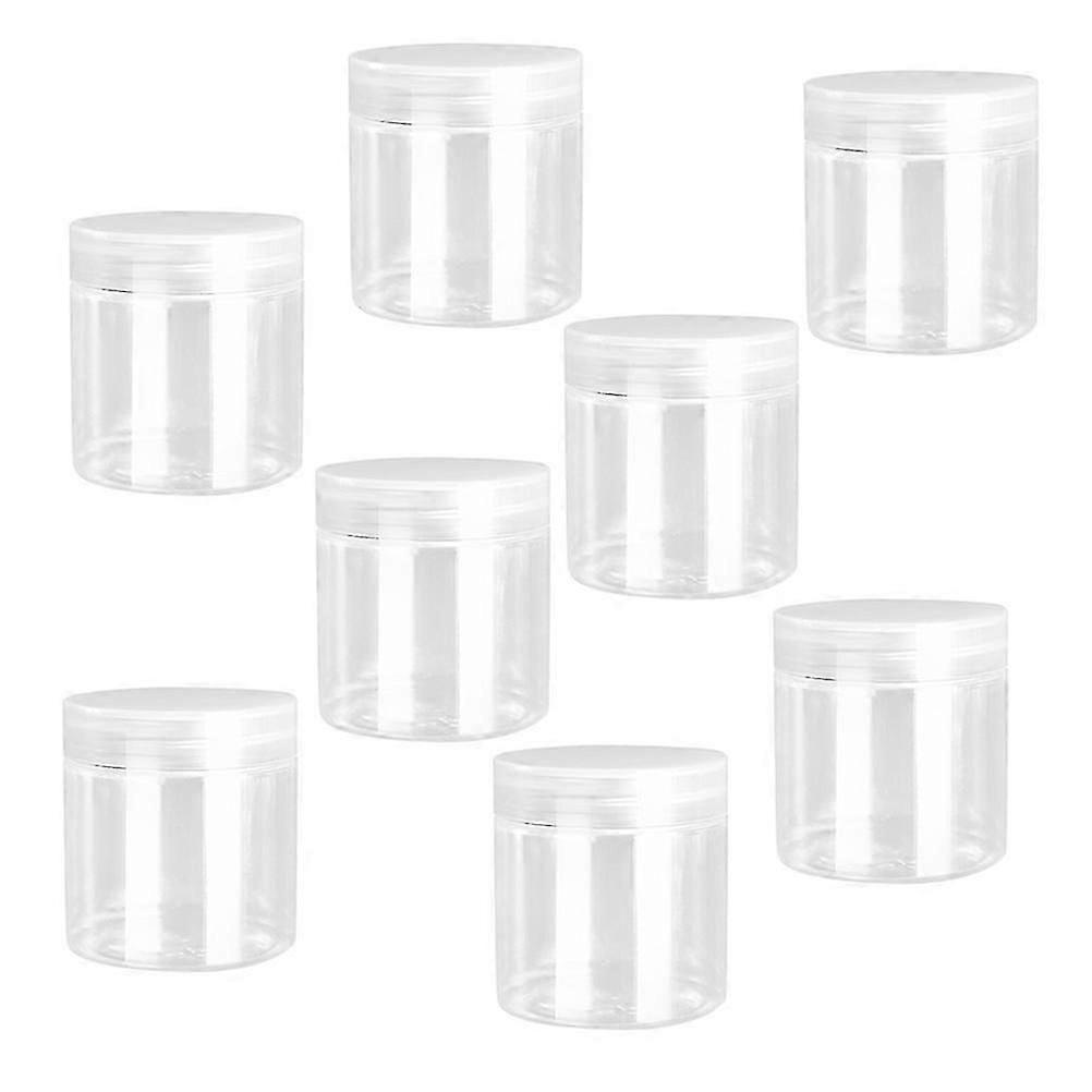 Small Clear Containers Transparent Plastic Bottles Round Shape Leakproof for Storage 10Pack