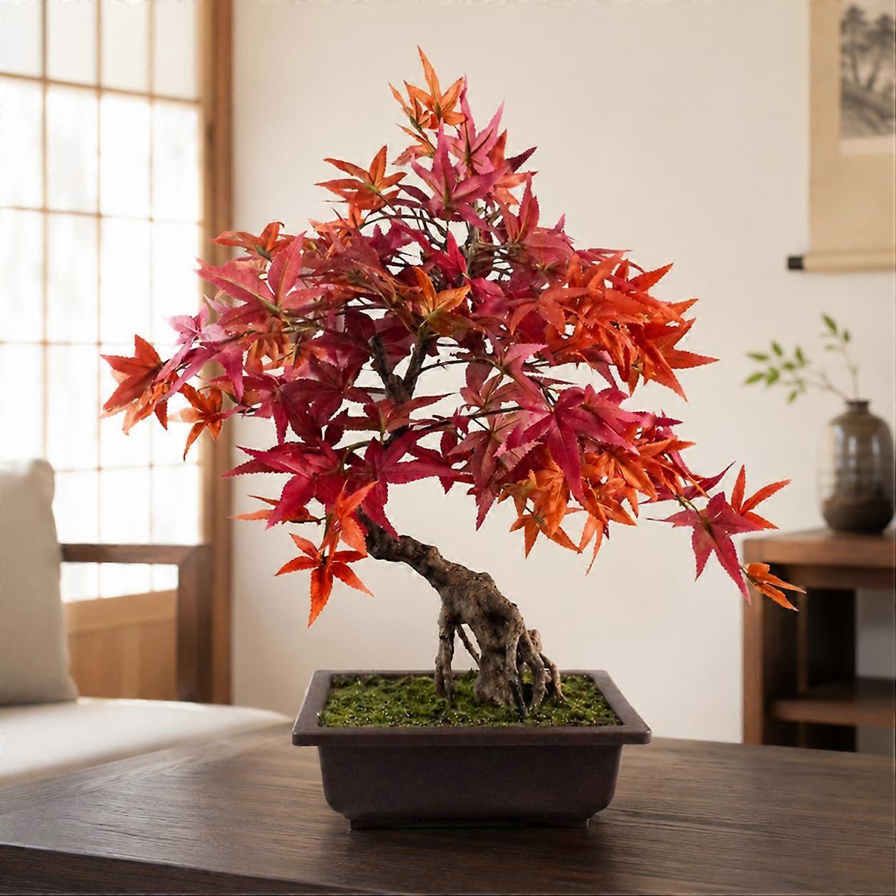 50cm Artificial Red Maple Bonsai Tree