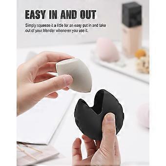 Makeup Sponge Holder – Shatterproof Eco-Friendly Silicone Beauty Make Up Blender Case compatible with Travel-Black