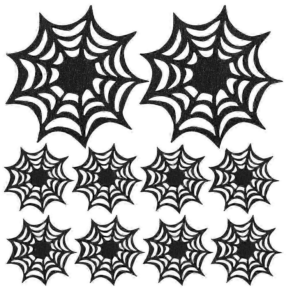 12pcs Halloween Spider Web Shape Coaster Felt Coaster Drinking Cup Coasters