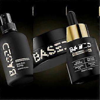 Baserat 3-delat hårstylingset - Havssaltspray, serum och svart lera | Ger volym och naturlig finish