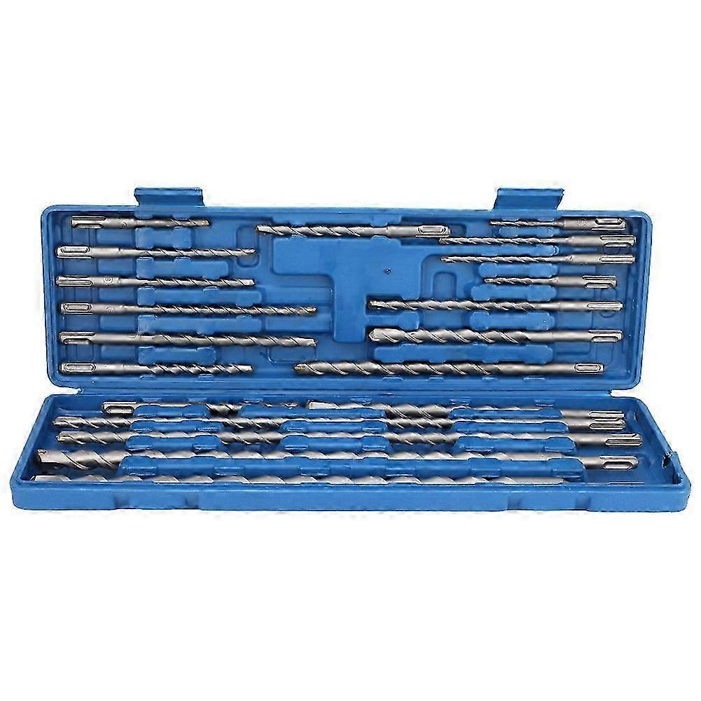 20Pcs SDS Rotary Hammer Drill Bits Chisel Set Tool with Blue Tool Box